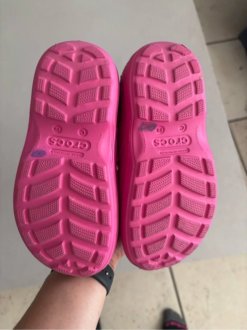 CROCS Kids Bright Pink Handle Rain & Snow Boots
